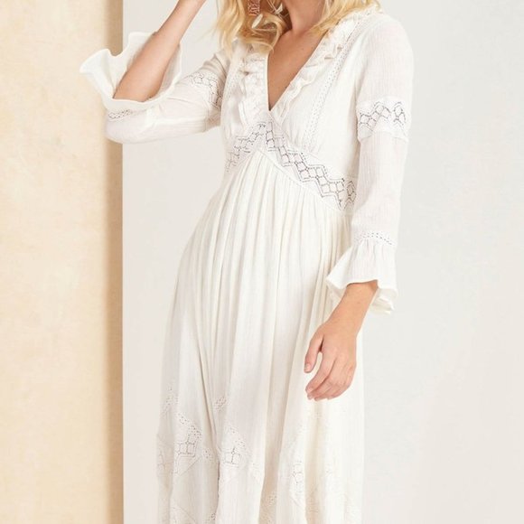 TIGERLILY Zoayla Ivory White Cotton Maxi Dress NWT RRP$399 - Picture 6 of 12